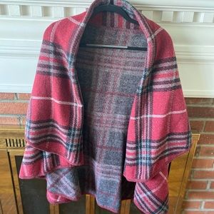 Plaid cape/poncho